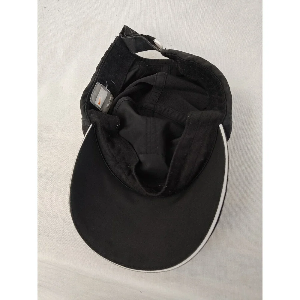 Nike 5 Five Panel Hat‎ Fit Dry Black Single Swoosh RARE Grey Tag 90s vintage